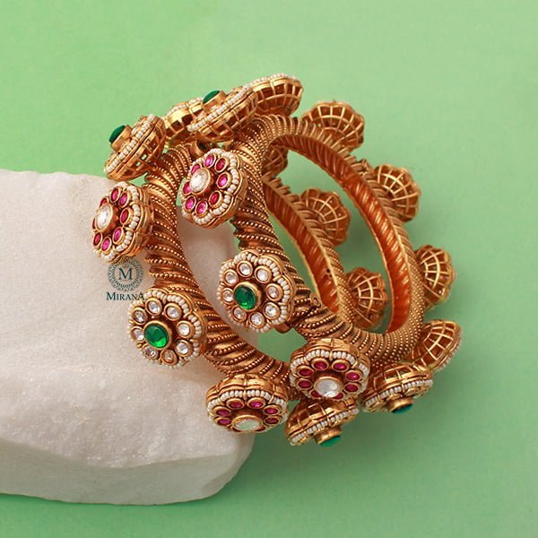 Rhysika Ruby Green Antique Designer Gokhru