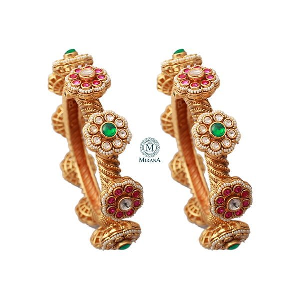 Rhysika Ruby Green Antique Designer Gokhru