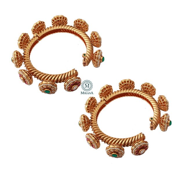 Rhysika Ruby Green Antique Designer Gokhru