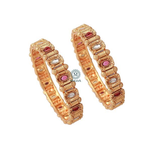 Ananya Ruby Antique Designer Bangles