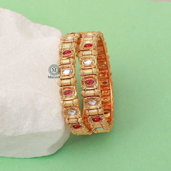 Ananya Ruby Antique Designer Bangles