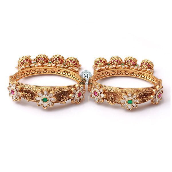 Vanika Ruby Green Antique Designer Bangles