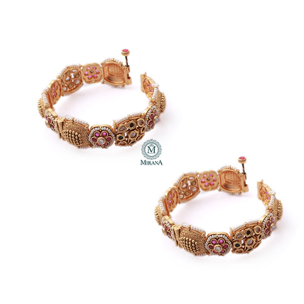 Prisha Ruby Green Antique Designer Bangles