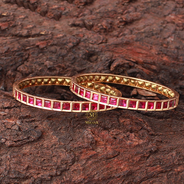 Pankhi Ruby Polki Designer Bangles