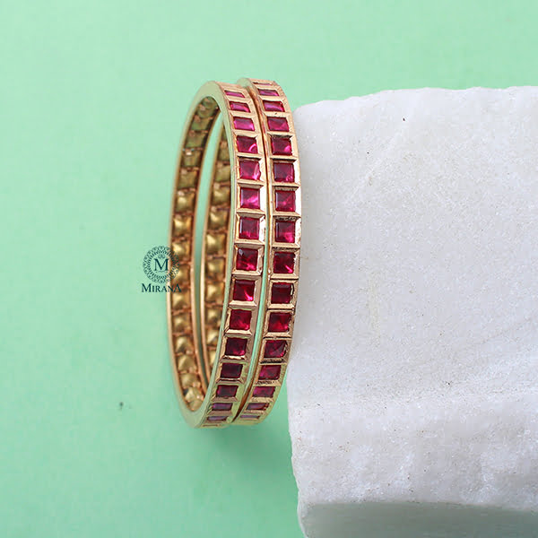 Pankhi Ruby Polki Designer Bangles