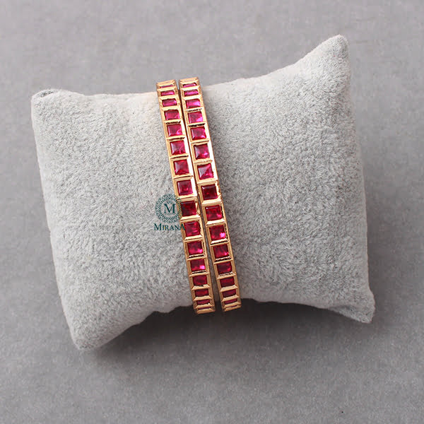 Pankhi Ruby Polki Designer Bangles