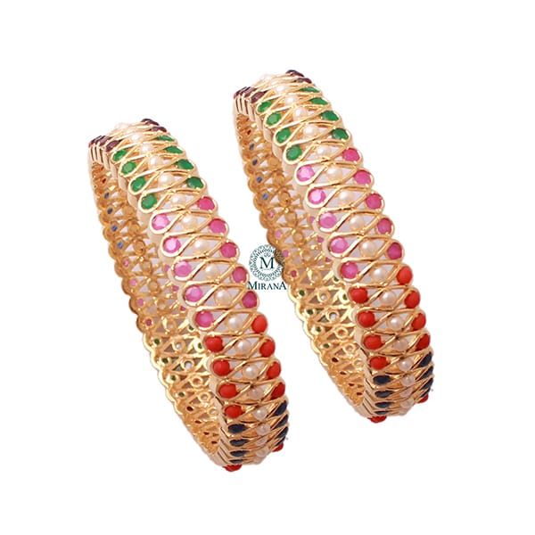 Paarvi Multi Jadau Designer Bangles