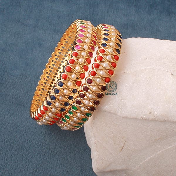 Paarvi Multi Jadau Designer Bangles