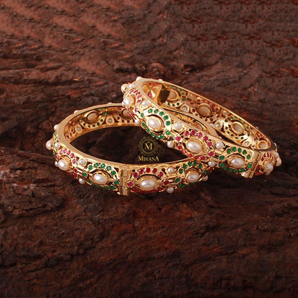 Paridhi Pearl Jadau Designer Bangles