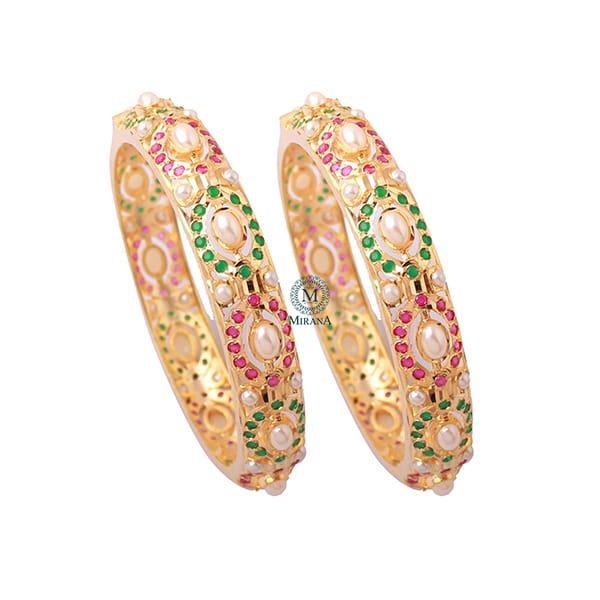 Paridhi Pearl Jadau Designer Bangles