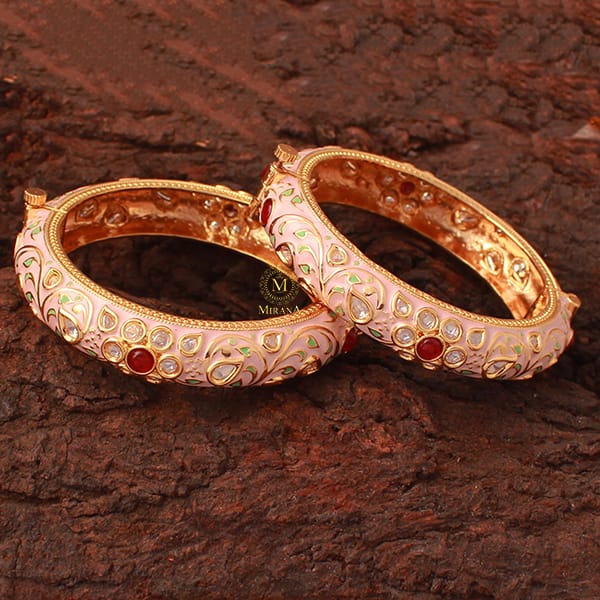 Sejal Meenakari Polki Designer Bangles