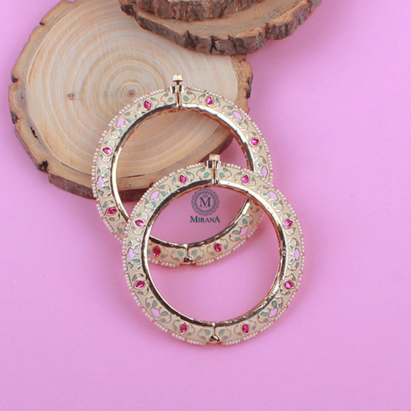 Roshni Meenakari Polki Designer Bangles