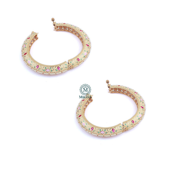 Roshni Meenakari Polki Designer Bangles