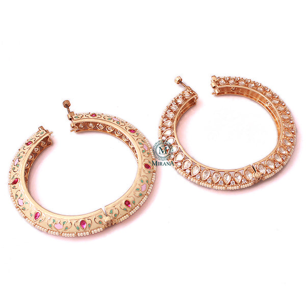 Roshni Meenakari Polki Designer Bangles
