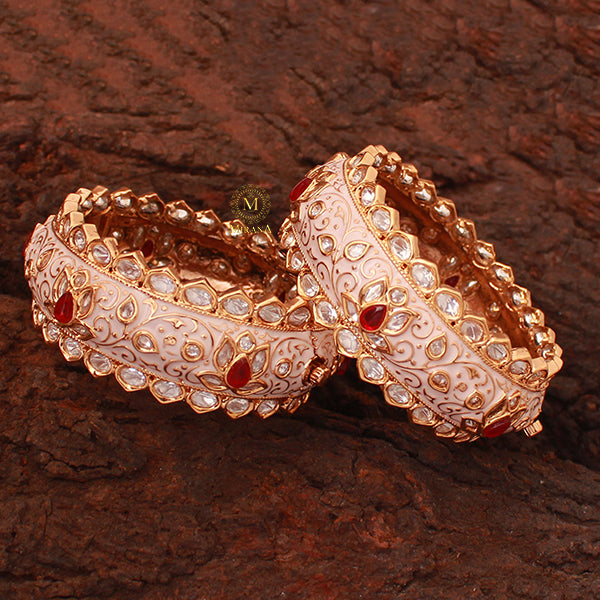 Priyanshi Meenakari Broad Polki Designer Bangles