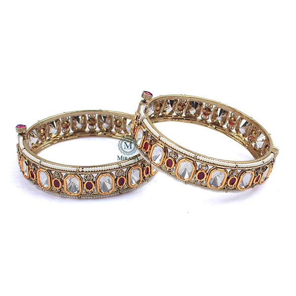 Anjana Ruby Polki Designer Bangles