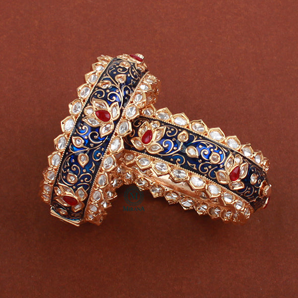 Priyanshi Meenakari Broad Polki Bangles