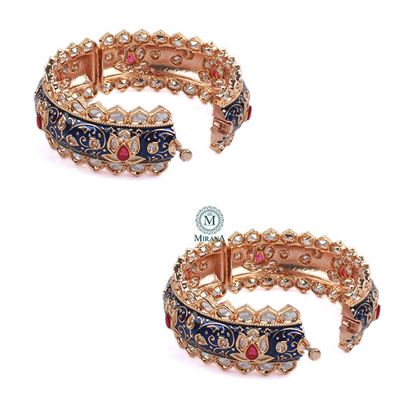 Priyanshi Meenakari Broad Polki Bangles