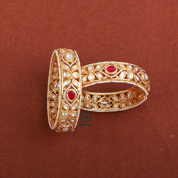 Chahat Ruby Polki Designer Bangles