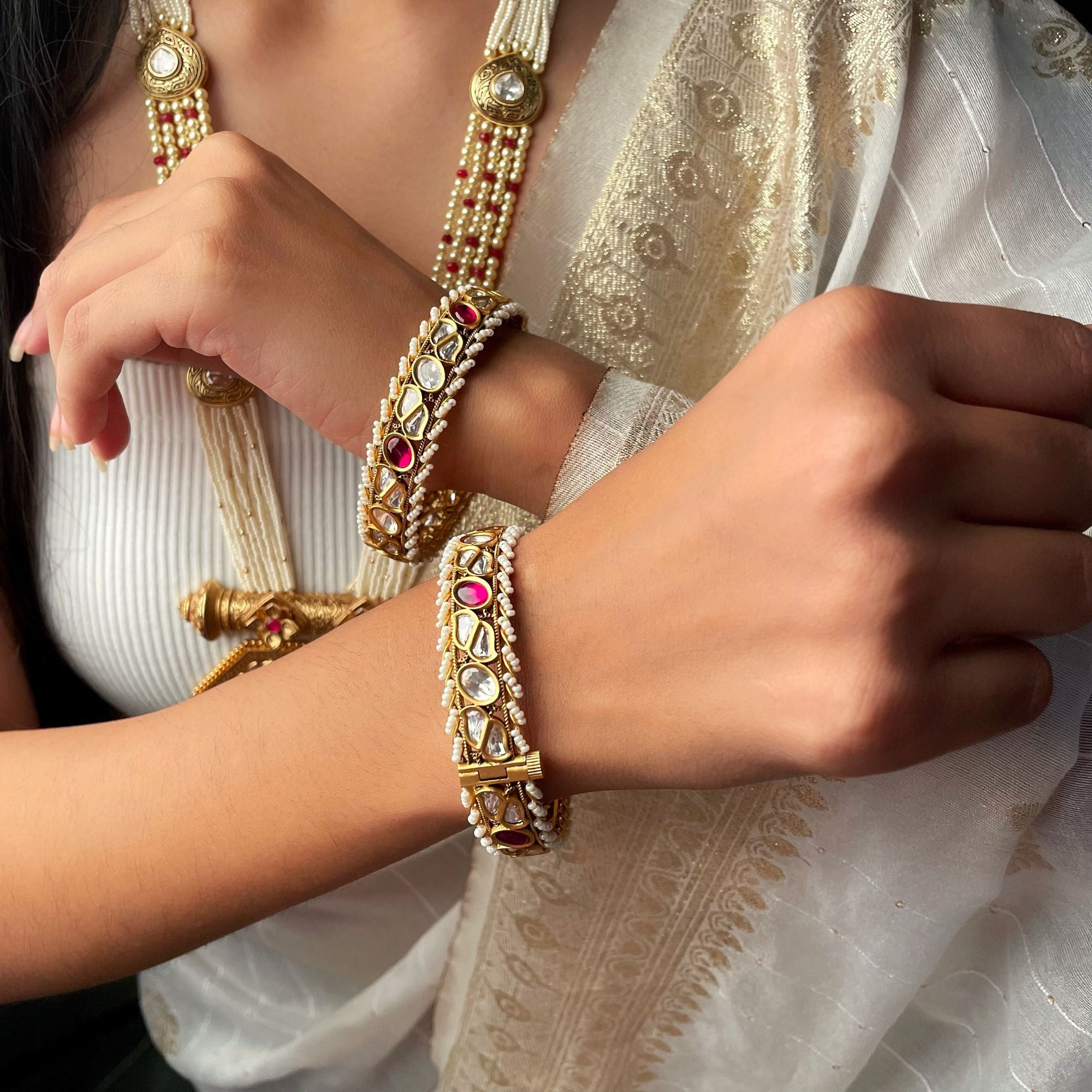 Yogita Ruby Polki Designer Bangles