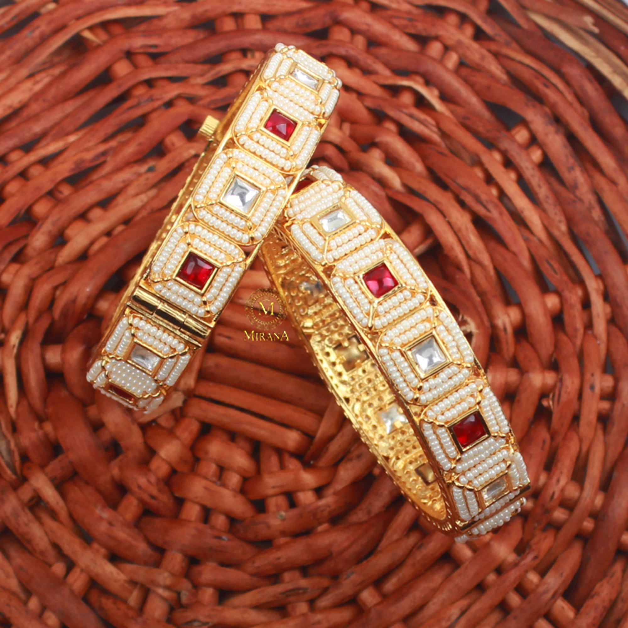 Ishika Ruby Polki Designer Bangles