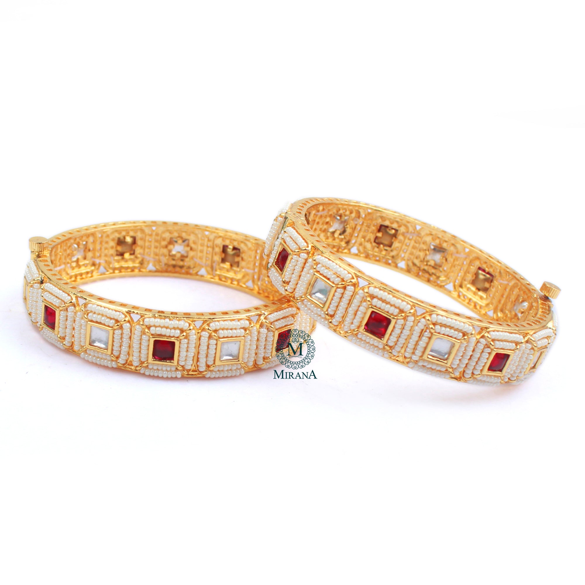 Ishika Ruby Polki Designer Bangles