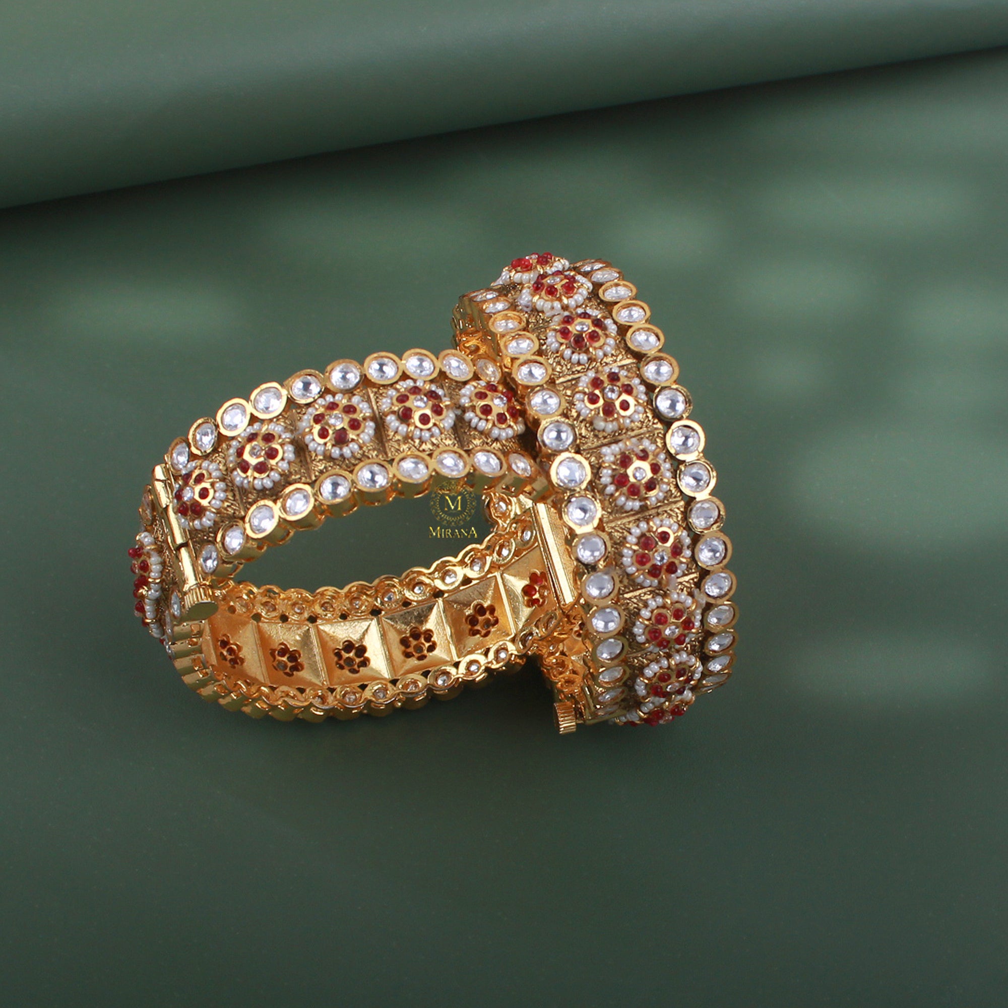Manya Pearl Jadau Designer Bangles