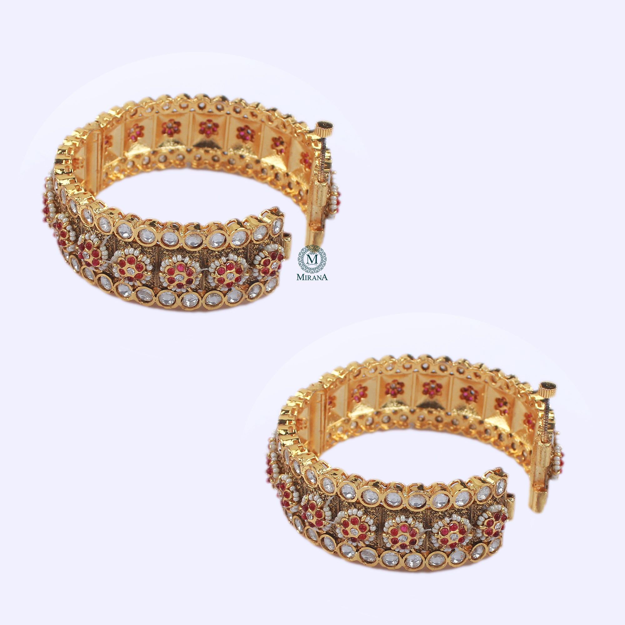 Manya Pearl Jadau Designer Bangles