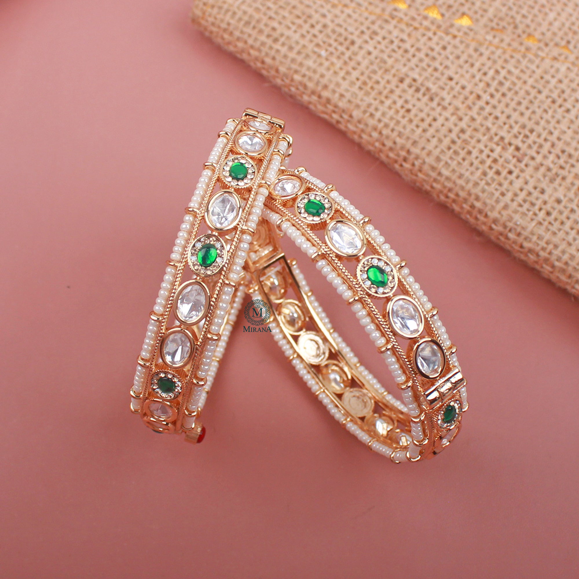 Krisha Polki Designer Bangles