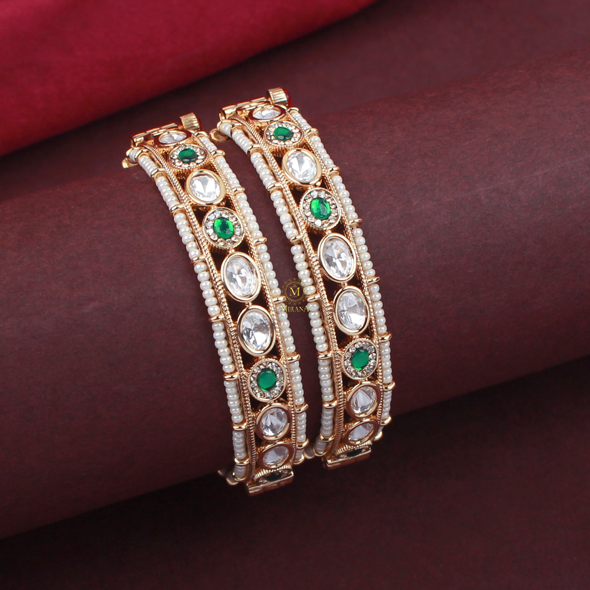 Krisha Polki Designer Bangles