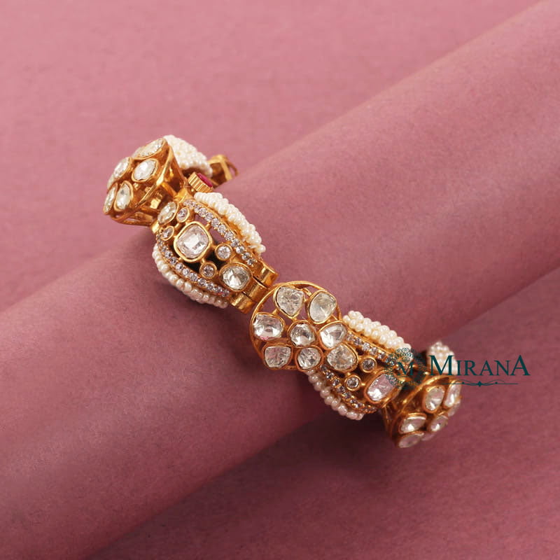 Malvika Kundan Polki Bridal Bracelet