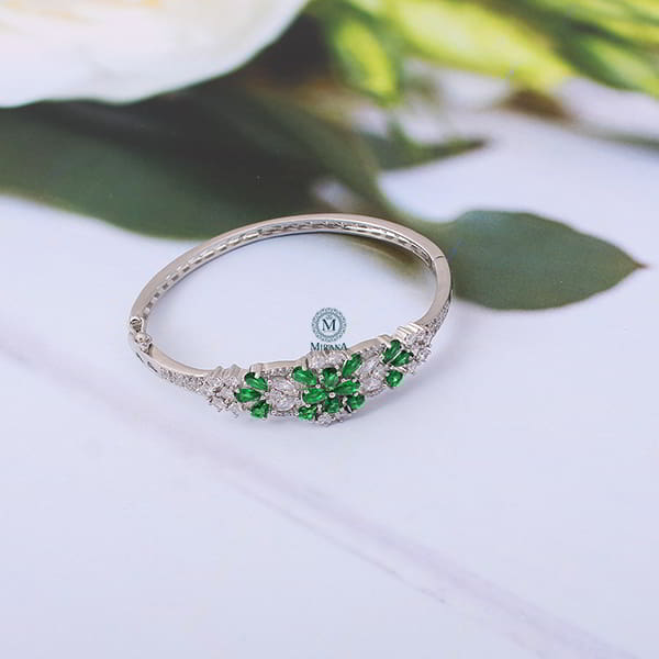 Rachel Emerald Green CZ Designer Bracelet