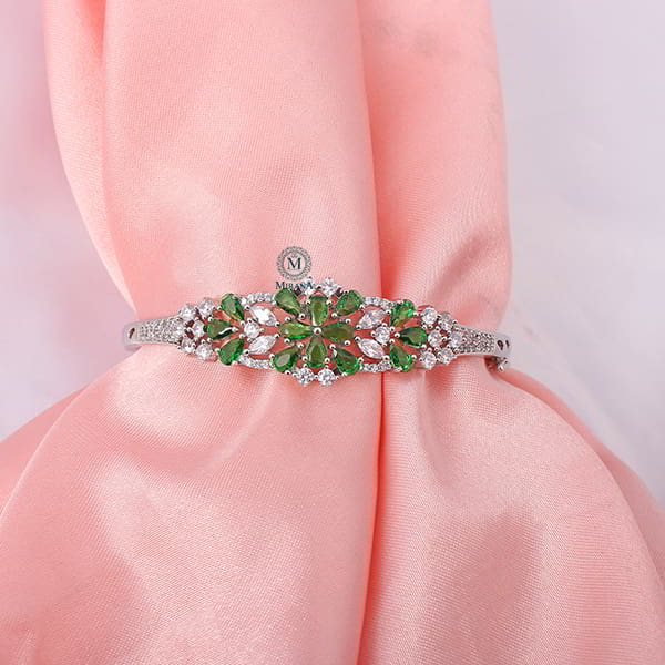 Rachel Emerald Green CZ Designer Bracelet