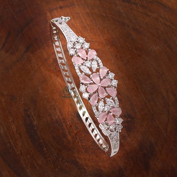 Rachel Pastel Pink CZ Designer Bracelet