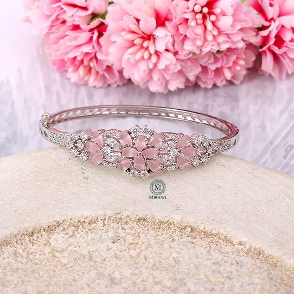 Rachel Pastel Pink CZ Designer Bracelet