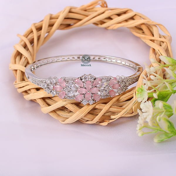 Rachel Pastel Pink CZ Designer Bracelet