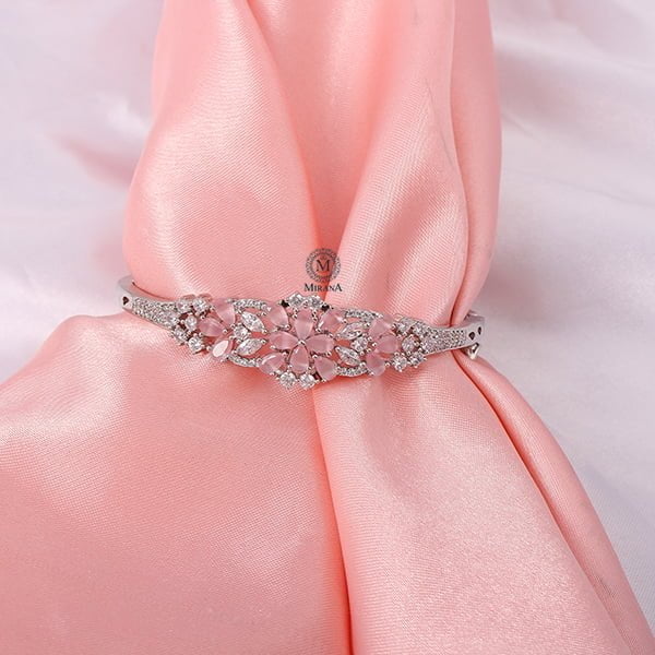 Rachel Pastel Pink CZ Designer Bracelet