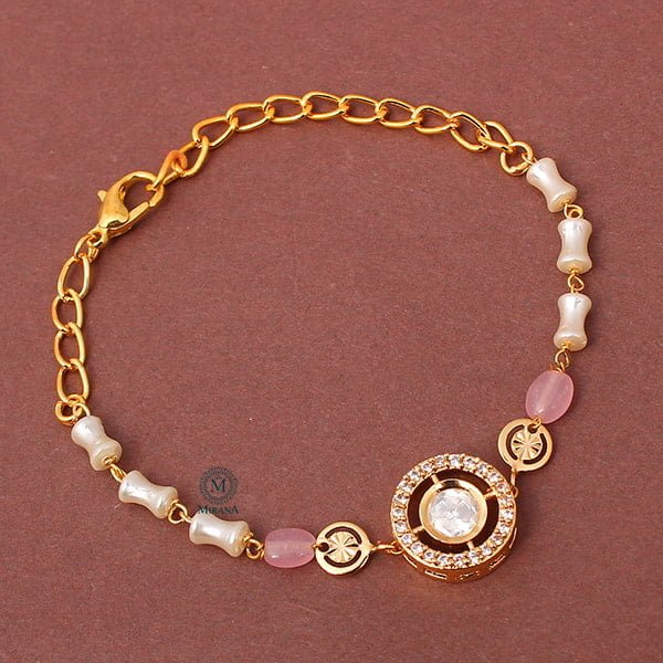 Avi Designer Polki Rakhi Bracelet