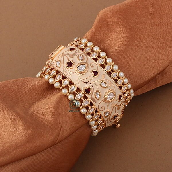 Mahika Ruby Color Kundan Polki Bracelet