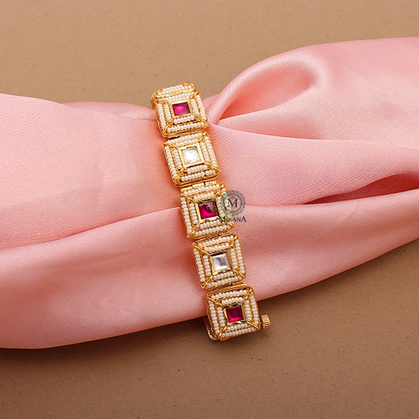 Trishana Ruby Polki Designer Bracelet