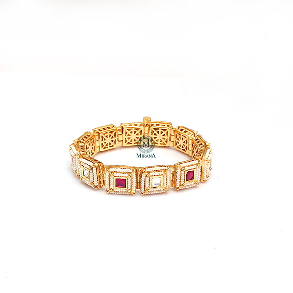 Trishana Ruby Polki Designer Bracelet