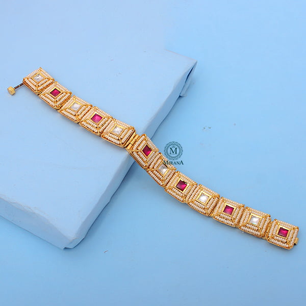 Trishana Ruby Polki Designer Bracelet