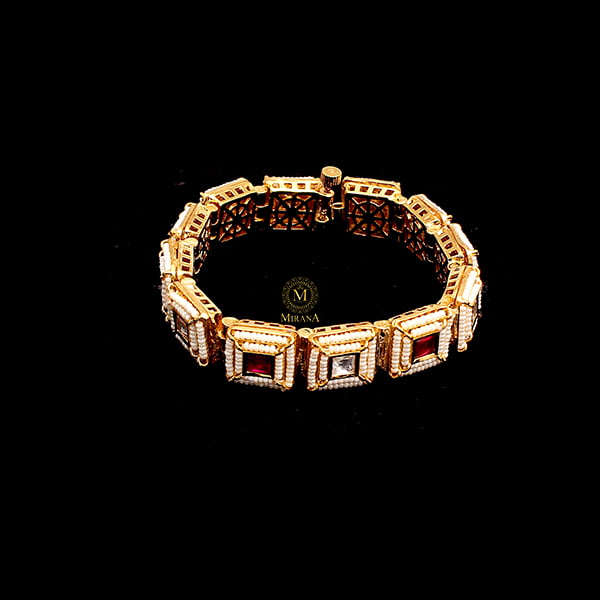 Trishana Ruby Polki Designer Bracelet