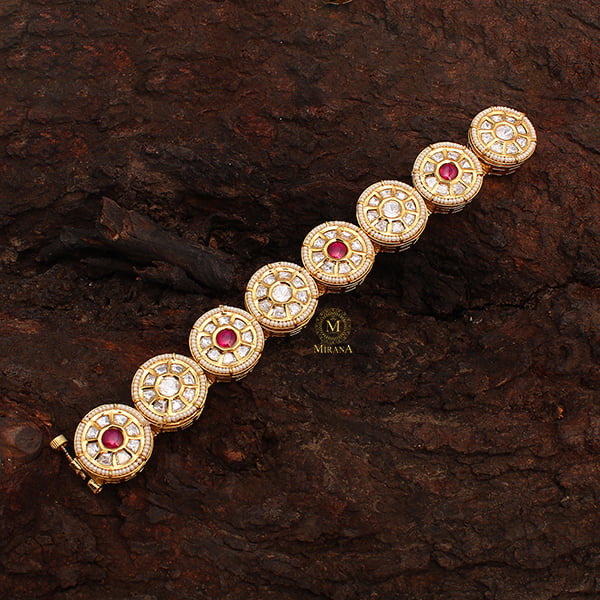 Dhanvi Ruby Polki Designer Bracelet