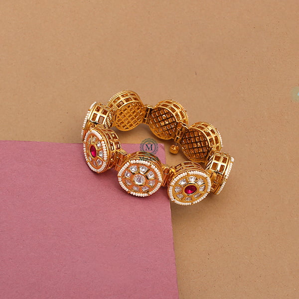 Dhanvi Ruby Polki Designer Bracelet