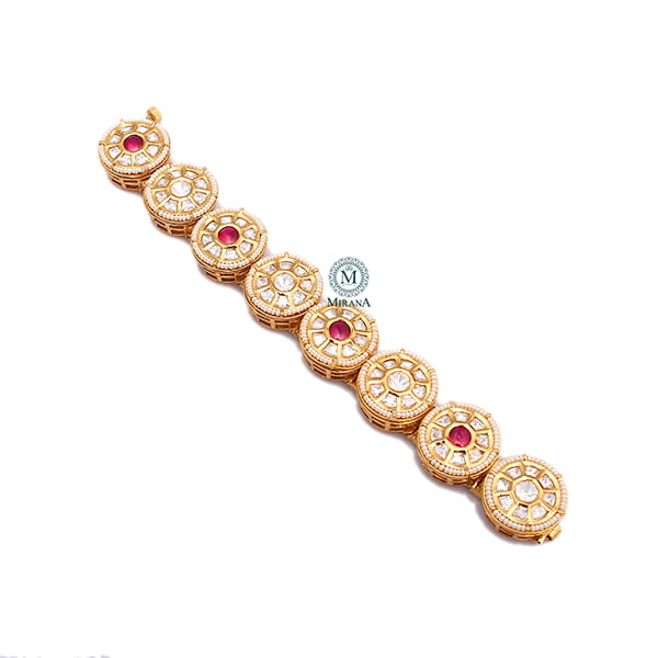 Dhanvi Ruby Polki Designer Bracelet