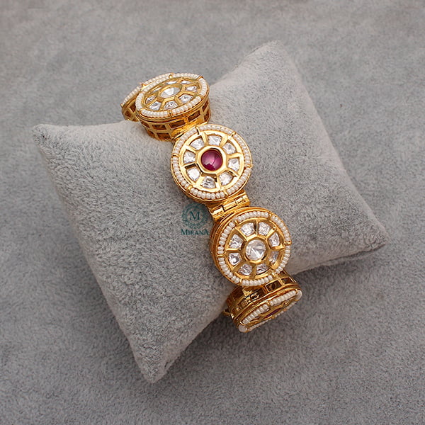 Dhanvi Ruby Polki Designer Bracelet