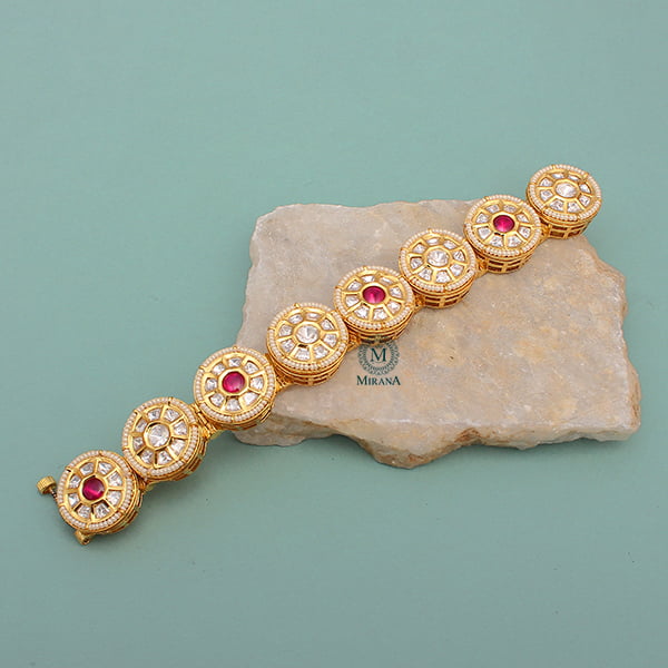 Dhanvi Ruby Polki Designer Bracelet