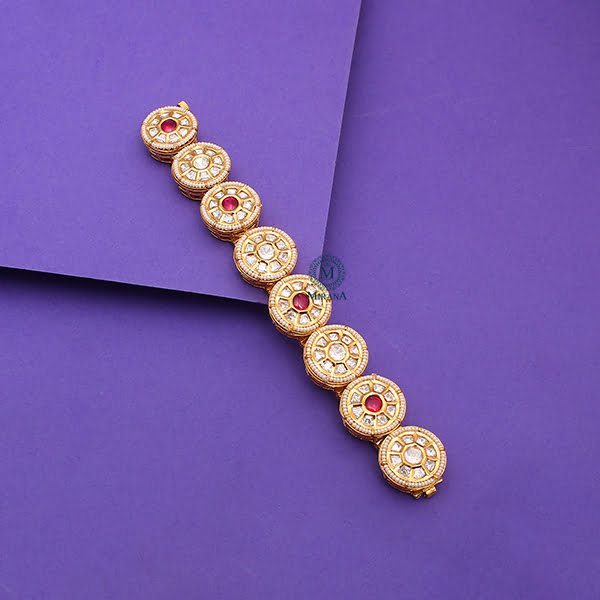 Dhanvi Ruby Polki Designer Bracelet