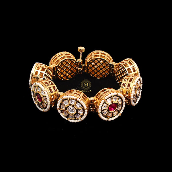 Dhanvi Ruby Polki Designer Bracelet